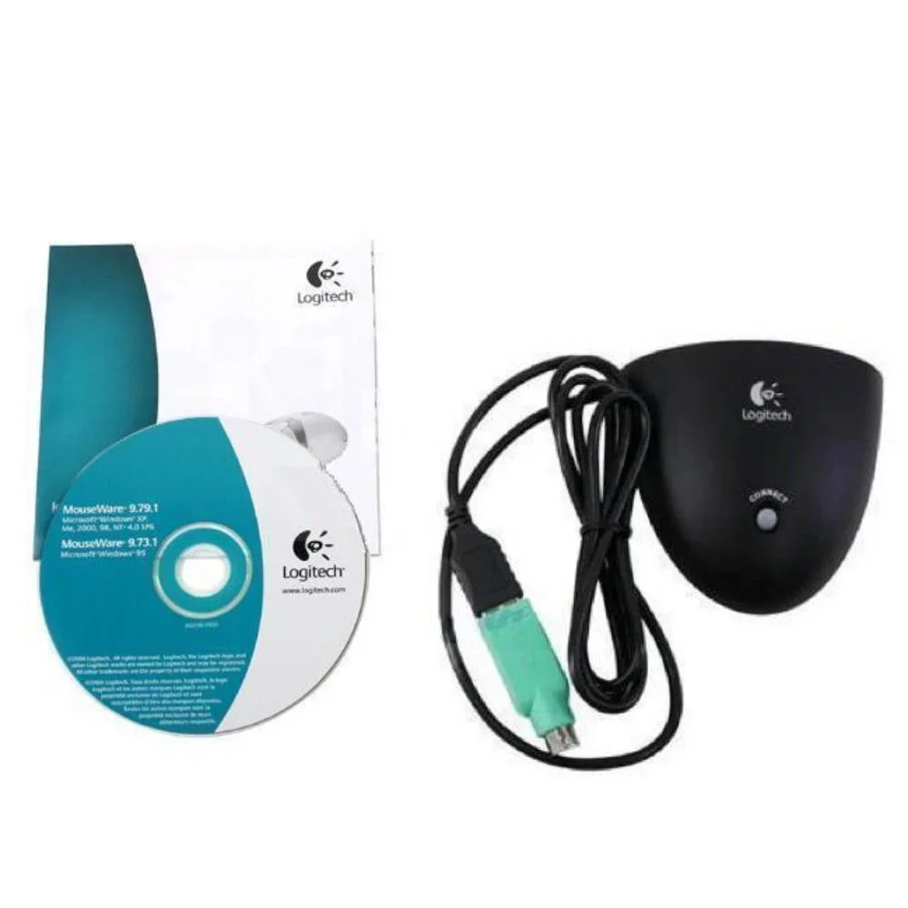 Logitech 3-Button Wireless Optical Mouse (Black) NWT